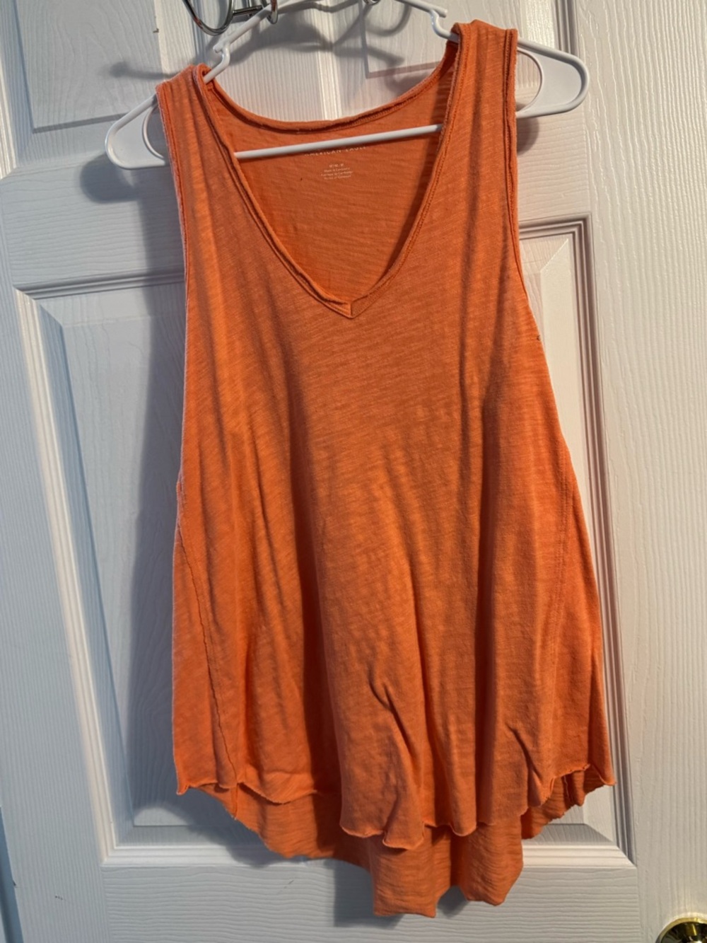 American Eagle Outfitters Orange V-Neck Swing Tank